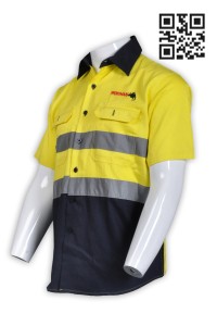 D172 custom work wear polo shirts reflective industry uniform classic uniform double pockets working suits company supplier